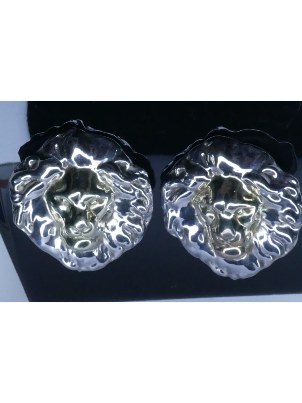 Vintage Israel Sterling Silver Electroform Gold Large Swirl Clip Earrings Tt 1.9